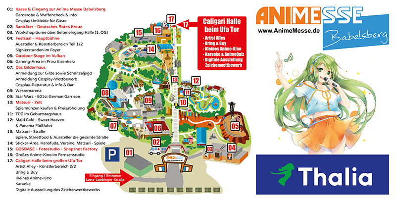 Wichtige Infos - Übersichtsplan - Anime Messe Babelsberg 2024